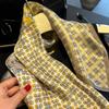 New mulberry silk scarf thin small square scarf spring and summer splicing retro high-end women's silk printing scarf