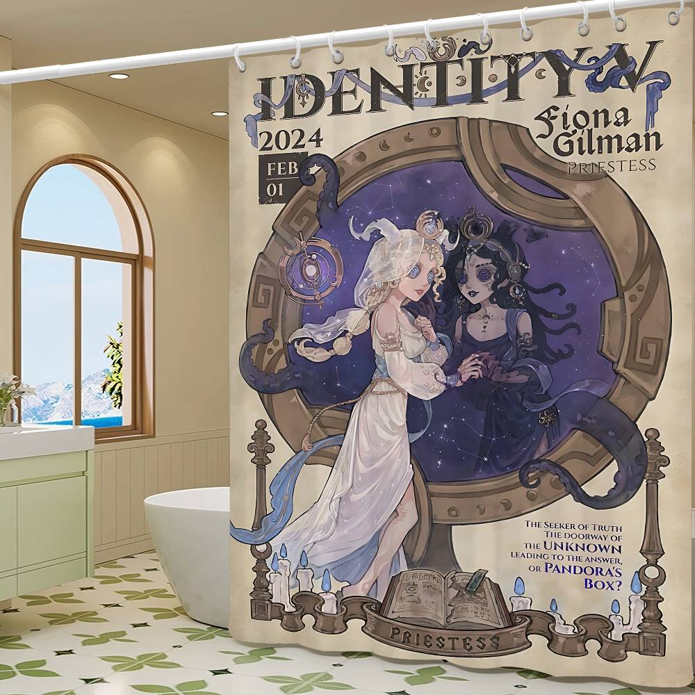 

Игра Identity V Занавеска для душа с водонепроницаемой и устойчивой к плесени занавеской для душа Полиэстер Прочная экран для ванной с крючком 150x180 cm