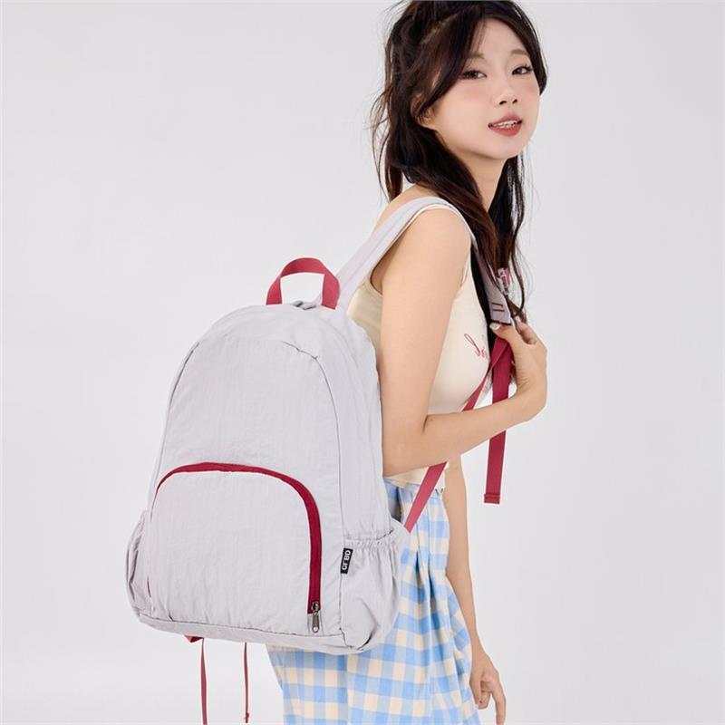 

Повседневный школьный рюкзак для студентов колледжа и старшеклассников, вместительный, складной, для путешествий, для улицы, портативный, для компьютера, модный 29x15x45 серый