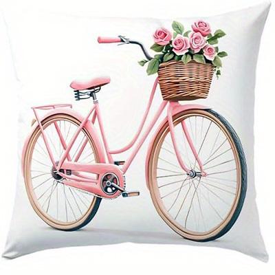 Home Decor Pink Flowers On Vintage Items Pillow Covers Pattern Cushion Cover Suitable For Sofa Bedroom Car Pillow Cover
