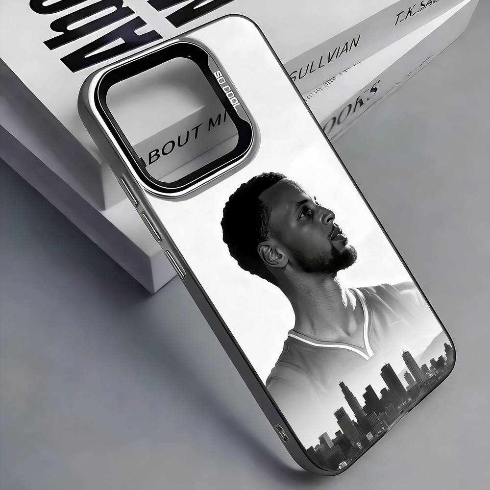

Basketball S-Stephen C-Curry Phone Case For iPhone 17, 16,15,14,13,12,11 Plus,Pro Max, Colorful Silver Funda Cover iPhone12PROMAX