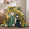 SpyxFamily Stilvolle 2D Cartoon Flanelldecke, Moderner Druck für Schlafzimmer, Bequeme Sofa-Reisedecke_LIAN