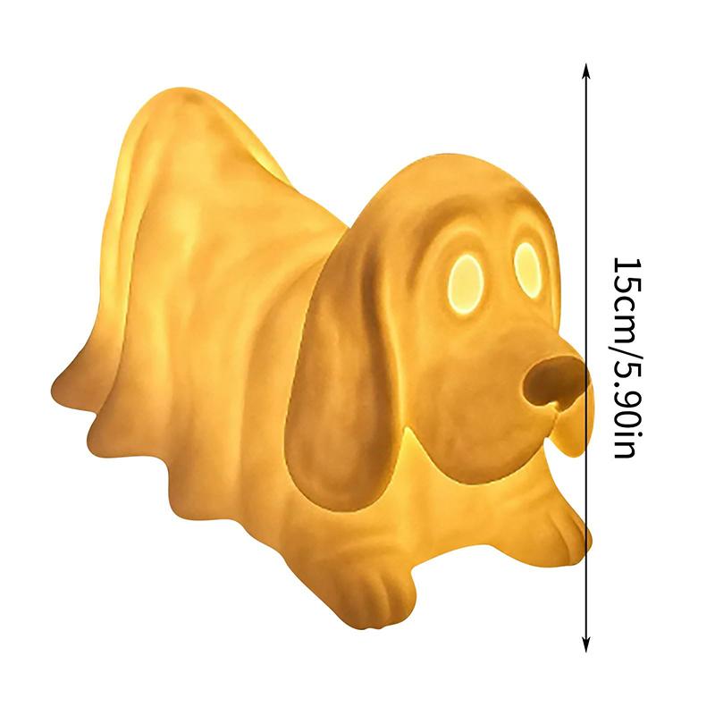 Halloween Dachshund Ghost Lamp, Halloween French Bulldog Glowing Ghost Figurine, Cute Dog Display Statue Nightlight Decorations