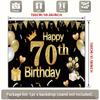2D Black Gold 70th Birthday Backdrop for Men & Women Party Photoshoot