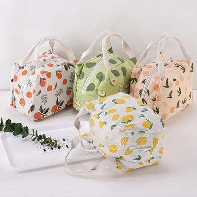 Cute Fruit  Lunch Bag for Women Portable Insulated Lunch Thermal Bag Bento Pouch Lunch Container School Food Bag