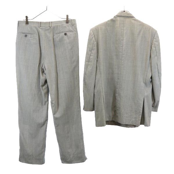 Lanvin Wool Check Pattern Suit Setup Double Button Jacket and Long Pants Men's Used