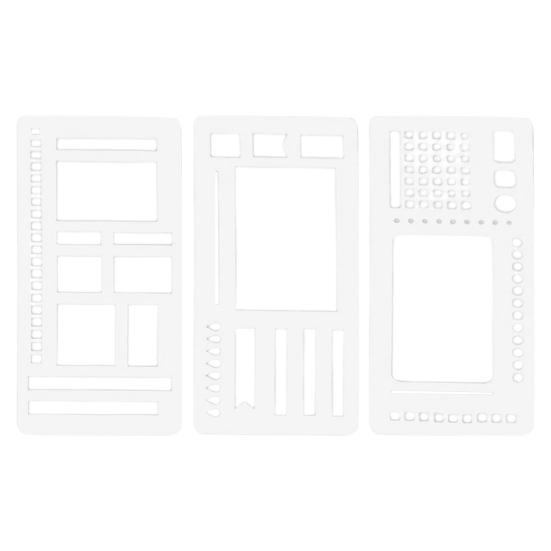 3Pcs Handmade Flexible Record Template Set for Dot Grid Journals Travel-friendly Planner Templates Coils Disc And Rings Stencil for Notebooks