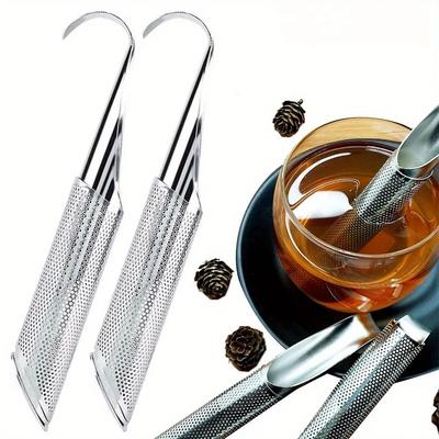 1 st Ny Teinfuser i Rostfritt Stål Kreativ Pipform Metalltesil Hängande Filter För Mugg Tekanna