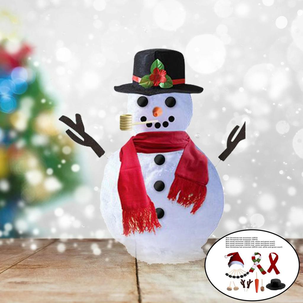 Outdoor Snowman Costume Dress Up Kit Hat Scarf Carrot Nose Activity Toy Gift