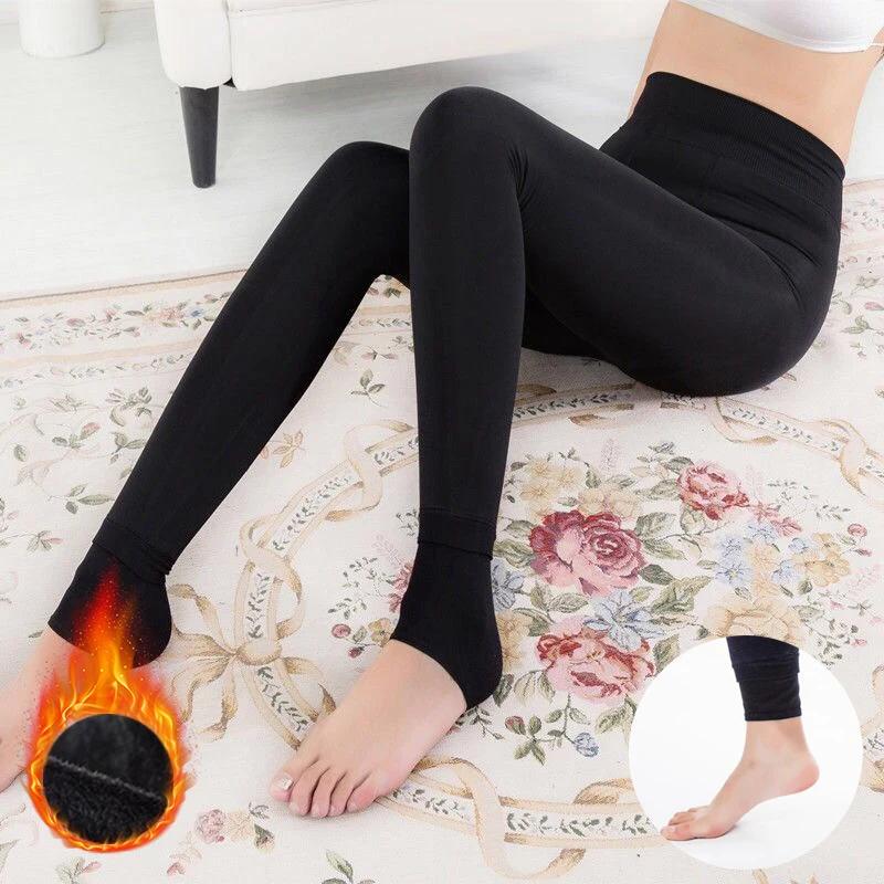 2025 Women Thermal Stockings Winter Warm Elastic Slim Fleece Tights Pantyhose Thicken Plush High Waist Leggings Stocking Pants