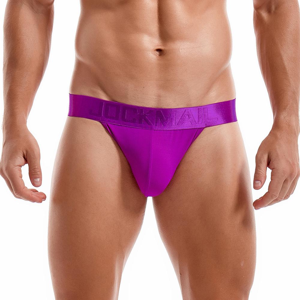 Jockstraps JOCKMAIL Solid Colour Ultra-thin Mesh Breathable Semi-transparent Sexy Men's Thong Underwear Daily Casual Low Waist G-string Underpants