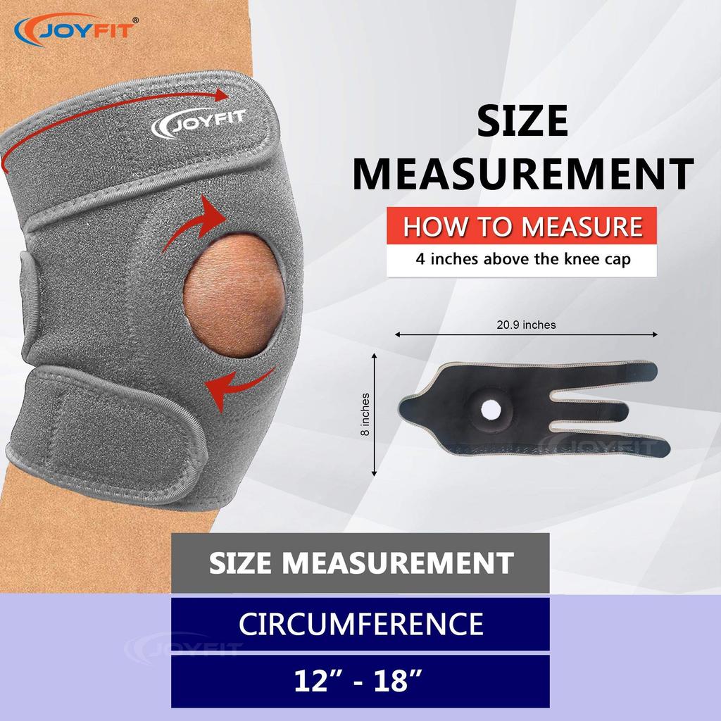 JoyFit Knee Cap for Men & Women | Pain Relief & Arthritis Support | Adjustable Neoprene Knee Brace with Anti-Slip Design for Gym, Sports, Running