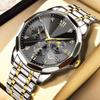Mens Quartz Watch Stainless Steel Band Business Casual Wristwatch With Date Function 30M Water Resistant