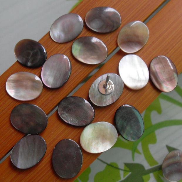 Blacklip Mother-of-Pearl Veneer Ring Face for DIY Jewelry, 8x10mm