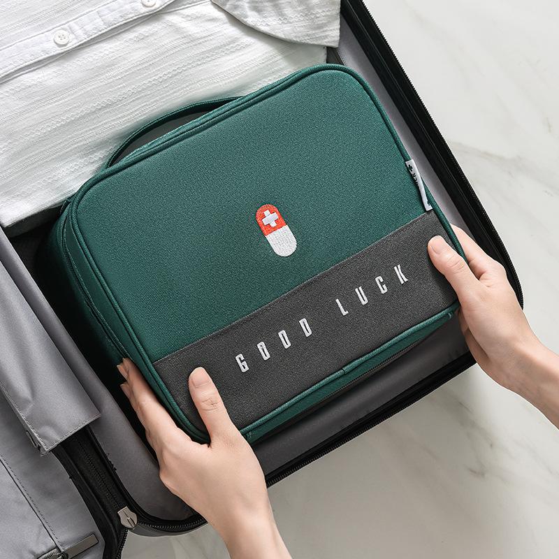 Household Thickened Layered Medicine Box Large Capacity Portable Waterproof Cloth Medicine Cabinet Storage First Aid Kit Bins
