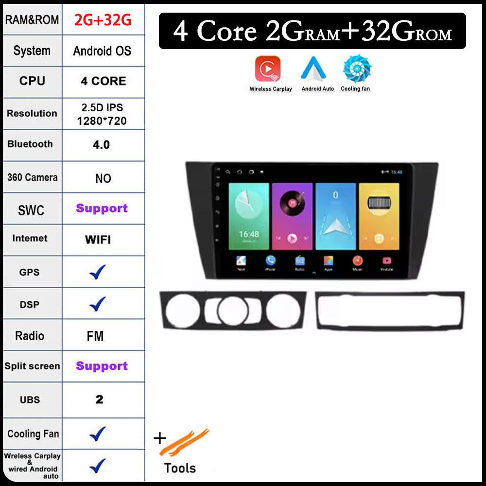

9-дюймовый экран для BMW 3 серии E90 E91 E92 E93 Android 14 Carplay Автомагнитола Мультимедиа Видеоплеер RDS WIFI BT Головное устройство