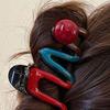 Hair Claw Cartoon Bear Cat Biscuit Design No Pressure Strong Grip Hair Clip Large Size Back Head Shark Clip Hair Accessory