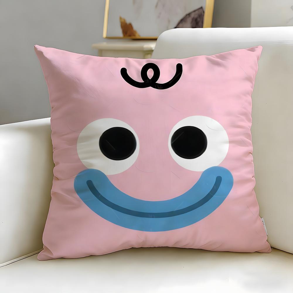 Style Cute Expression Cushion Cover Soft & Easy-Wash Pillow Case – Versatile For Couch, Bed, Travel And Office