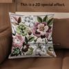 2D Floral Embroidered Pattern Pillow Covers For Sofa Pattern Cushion Cover Suitable For Sofa Bedroom Car Pillow Cover