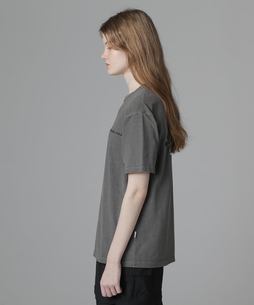 Avirex FADE WASH PRINT F T-SHIRT, Women's, 410, Charcoal, 783-5135604