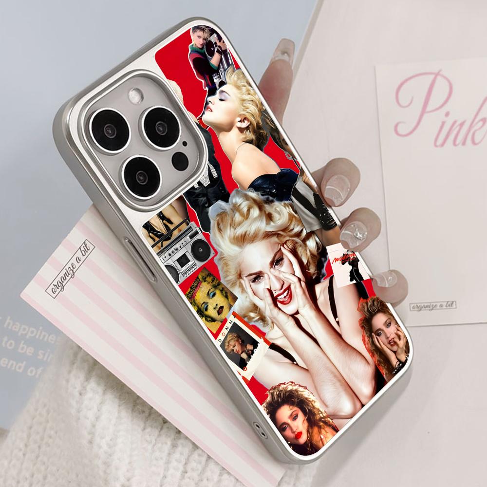 Miley Cyrus Handyhülle für iPhone 17 16 15 14 13 12 11 Air Pro Max Plus Versilbert Bunte Hülle Luxuriöse Hübsche Hülle