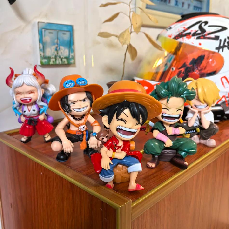 Hot 5Pcs/set One Piece Anime Figure Luffy Zoro Sanji Ace Yamato Figure Big Laugh Luffy Pvc Model Doll Collection Toy Gifts