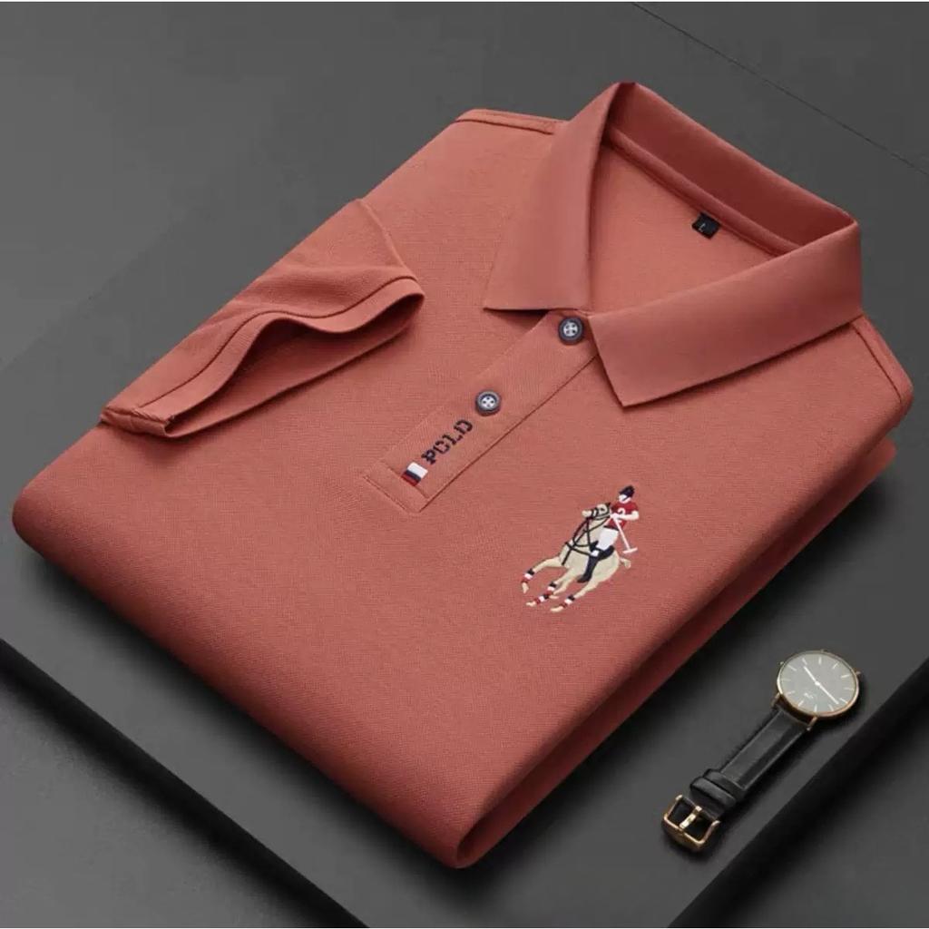 TrendHub Men's Embroidered Casual Fashion Short Sleeved Polo Shirt Comfortable Top