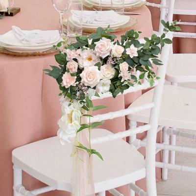 Artificial Flowers Wedding Floral Swag Welcome Sign Backdrop Garland for Ceremony Reception Door Wall Easel Home Decoration Entryway Board Table Decor