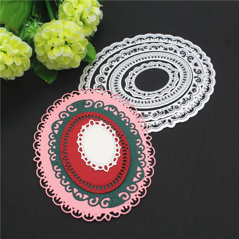 Oval Lace Metal Cutting Dies for DIY Scrapbooking Album Paper Cards Decorative Crafts Embossing Die Cuts