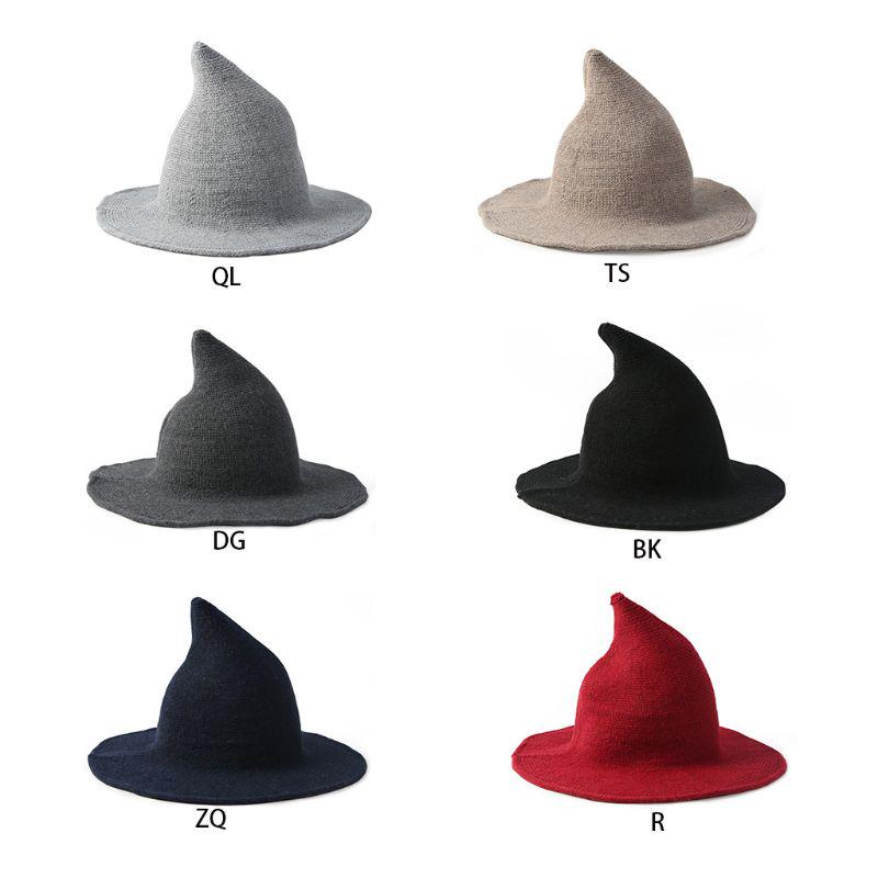 Buy Knitted Wool Fisherman Hat Autumn Winter Witch Style Pointy Hats ...