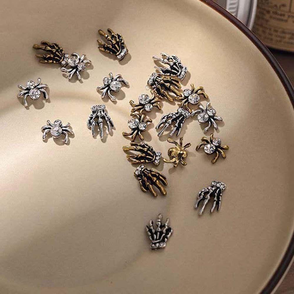 5Pcs/set Manicure Material Halloween Spider Nail Decorations  Nail Salon