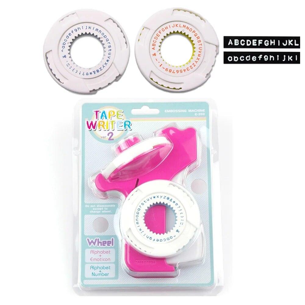 Motex Label Maker E-202 Розовый Синий Ручной портативный принтер Пишущая машинка с лентой для тиснения 9 мм для изготовления этикеток для тиснения