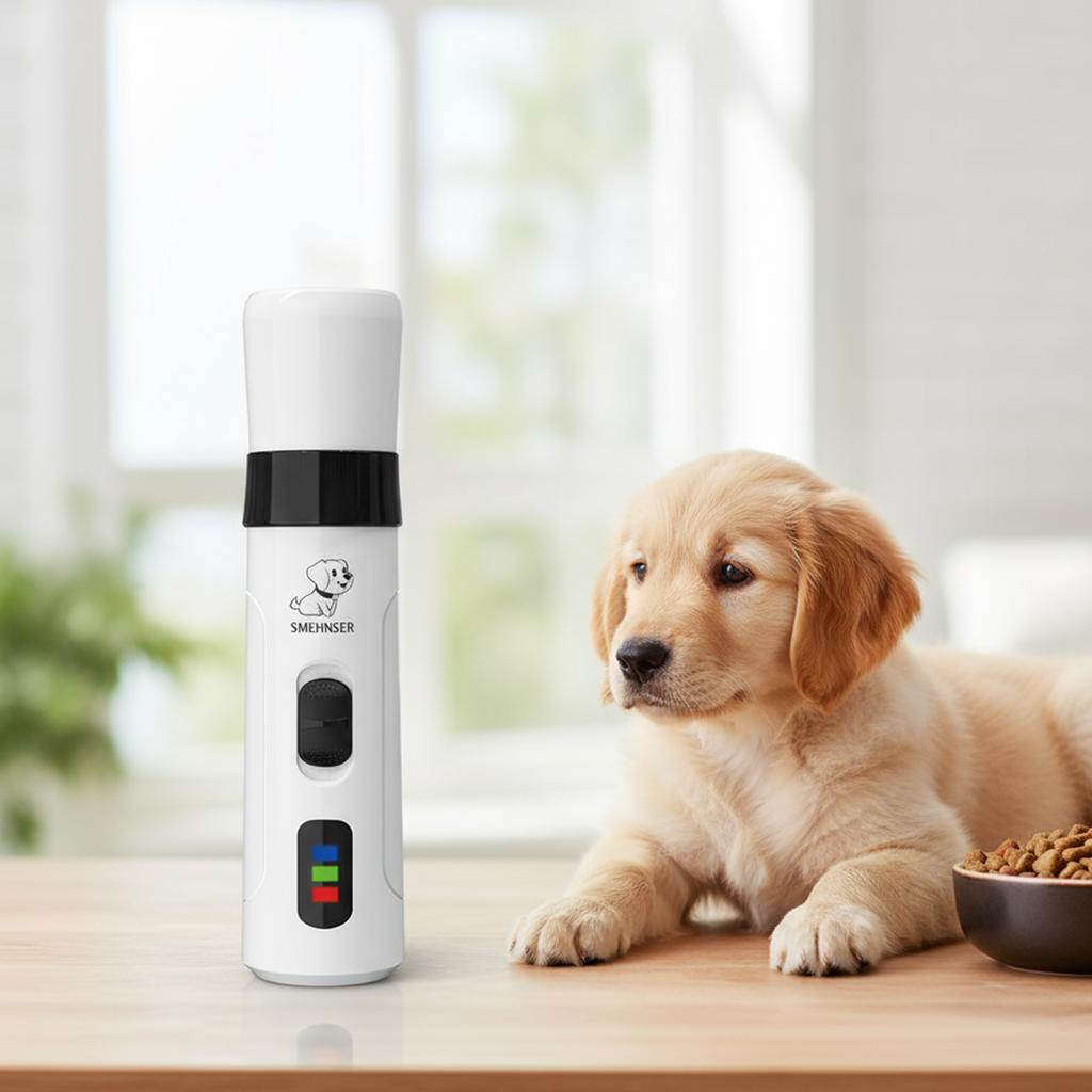 Dog Nail Grinders USB Charging Rechargeable Claw Grinder Low Noise Cordless Dog Grooming Safe Clippers for Small Large Dog Cat