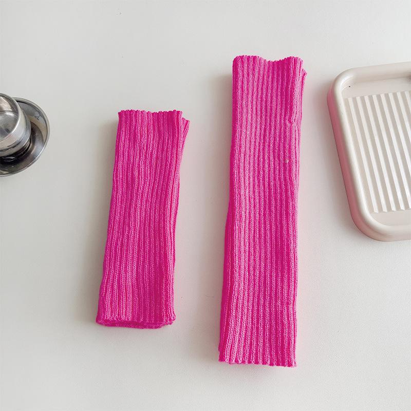 Socks Cover Stacking Socks Horizontal Machine Knitted Wool Solid Color Vertical Strip Leg Warmer Y2K Winter Leg Guard Socks