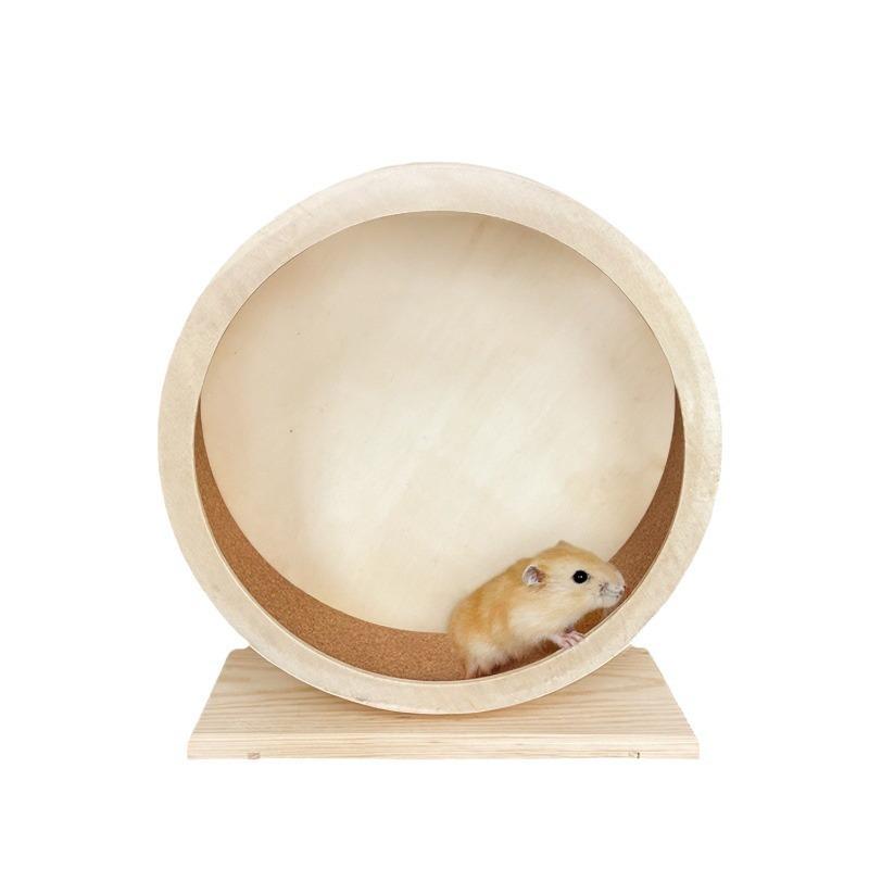 Naturalne Drewno Ciche Wielofunkcyjne Kołowrotek do Biegania Nietoksyczna Zabawka Ćwiczeniowa dla Chomików Wytrzymały Kołowrotek do Biegania dla Małych Zwierząt