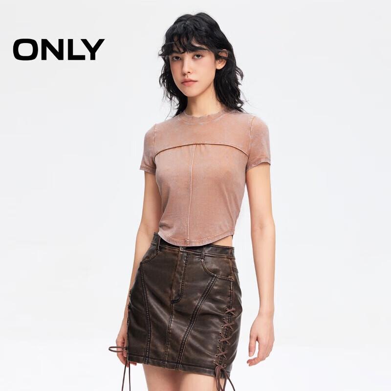 Only Женская летняя облегающая футболка 2024 с коротким рукавом и круглым вырезом M