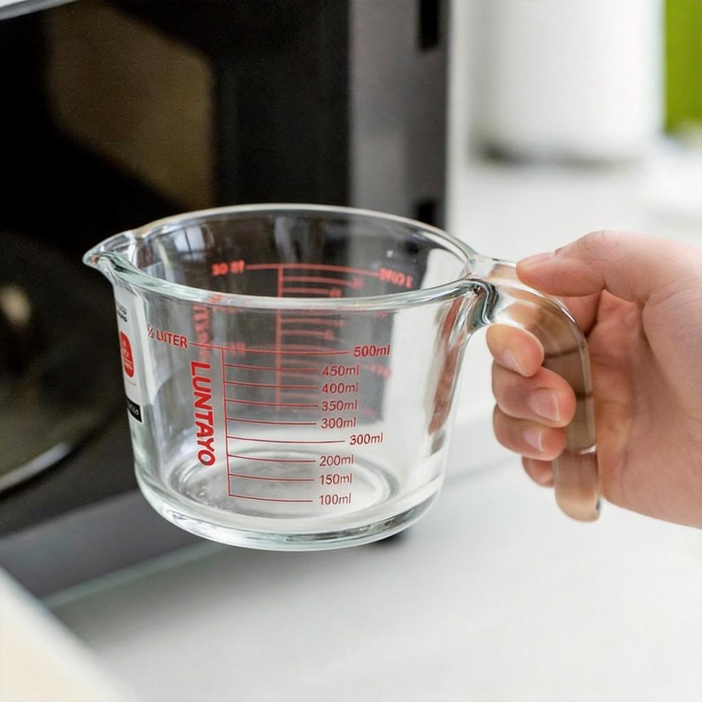 Luntayo Food Grade Glass Measuring Jug With Handle For Kitchen Use