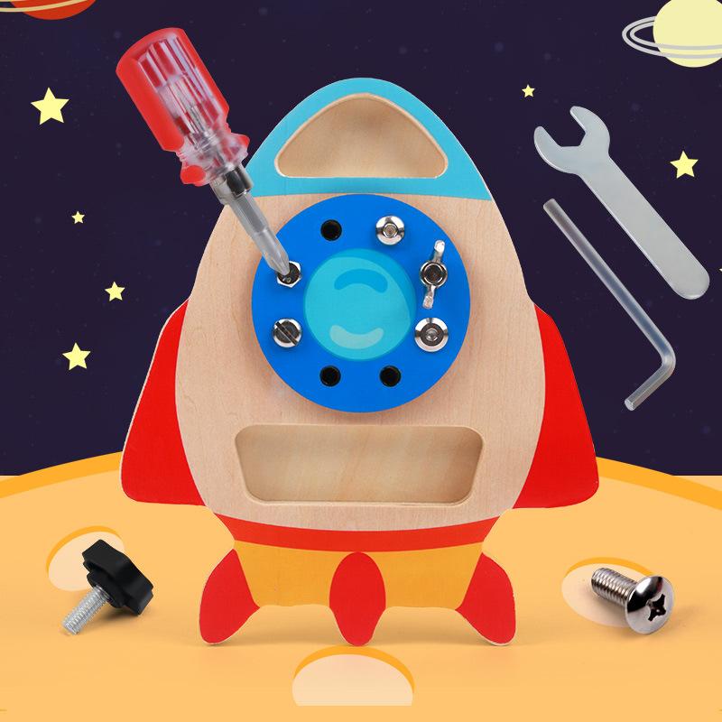 Children'S Early Education Enlightenment Simulation Rocket Model Screwing Screws Nut Repair Tools Disassembly And Assembly Combination Educational Toy