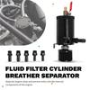 L10A Universal Car Oil Catch Can Baffled Reservoir Tank Separator 2 Port Fluid Filter Cylinder Breather