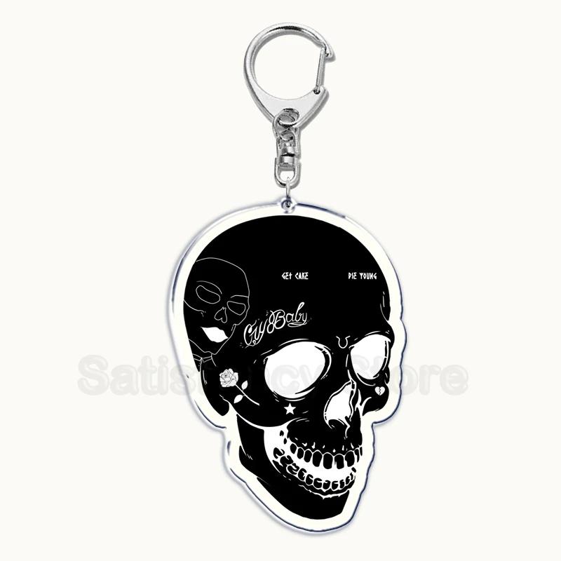Lil Peep Rapper Acrylic Key Chain Pendant Key Ring Crybaby Hellboy Love Yikes Keychains Keyring for Bag Pendant Jewelry Gifts