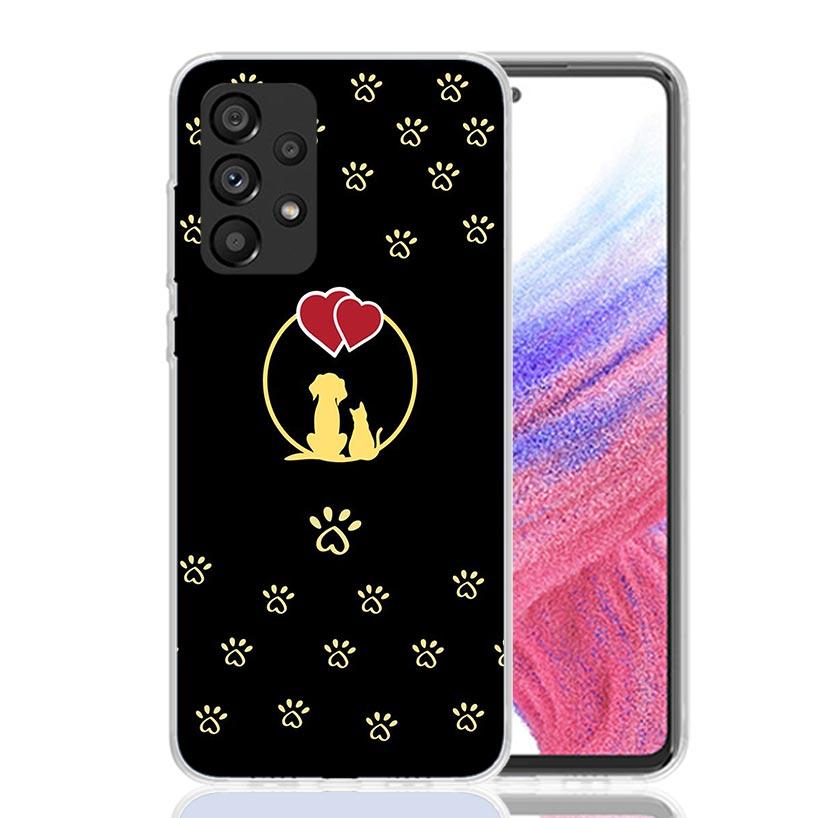 Dog Footprint Paw Cute Case Phone Cover for Samsung Galaxy A16 A15 A14 A13 A56 A55 A54 A53 A36 A35 A34 A33 A26 A25 A24 A23 A05S