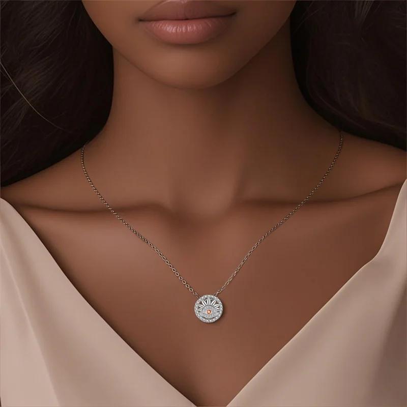 925 Silver Necklace Four-leaf Clover Zircon Pendant Necklace for Women Anniversary Birthday Jewelry Gifts