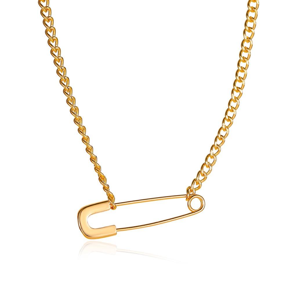 High-end Design Safety Pin Necklace Simple Chain Necklace New Pendent Necklace  Female