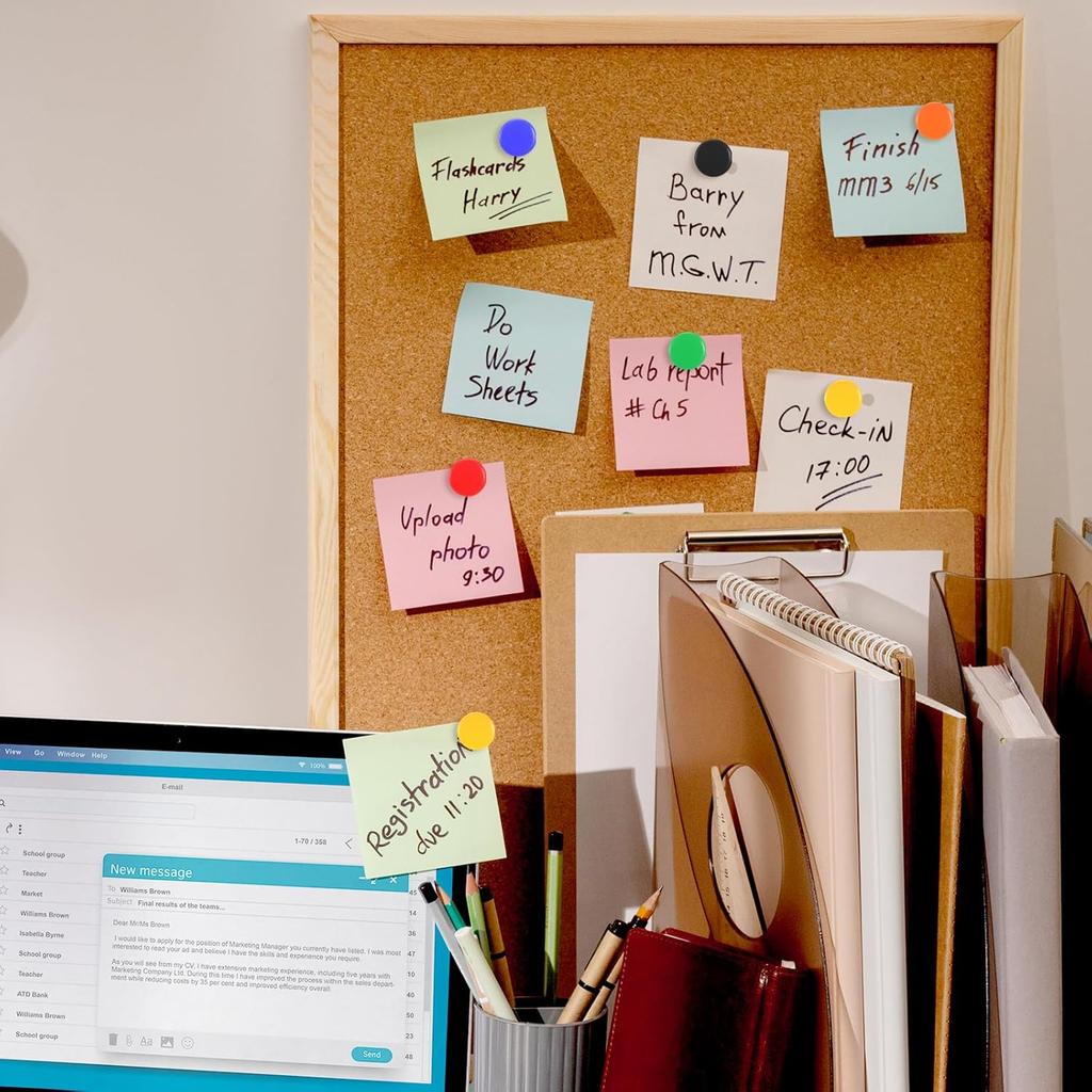 400 Pcs Colors Thumb Plastic Roundness Push P Roundness Head Thumbtack Bulletin Board Tacks for Map Office Photo Wall Cork Board Personal Use