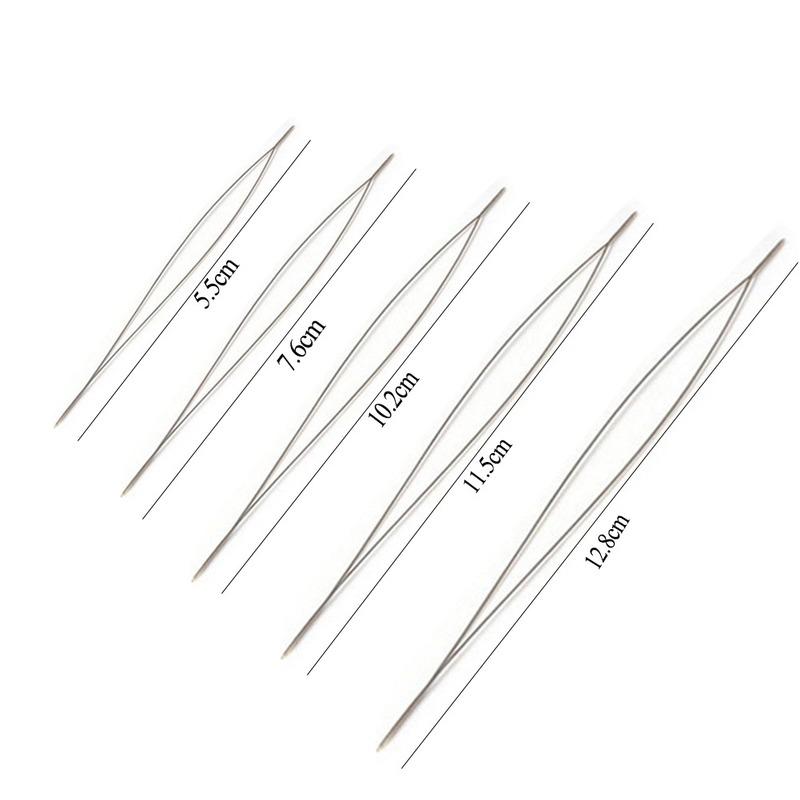 5pcs Opening Beading Needles Pins Curved Needle for Beads Bracelet DIY Jewelry Making Tools Beaded Threading Pin Needlework Kits