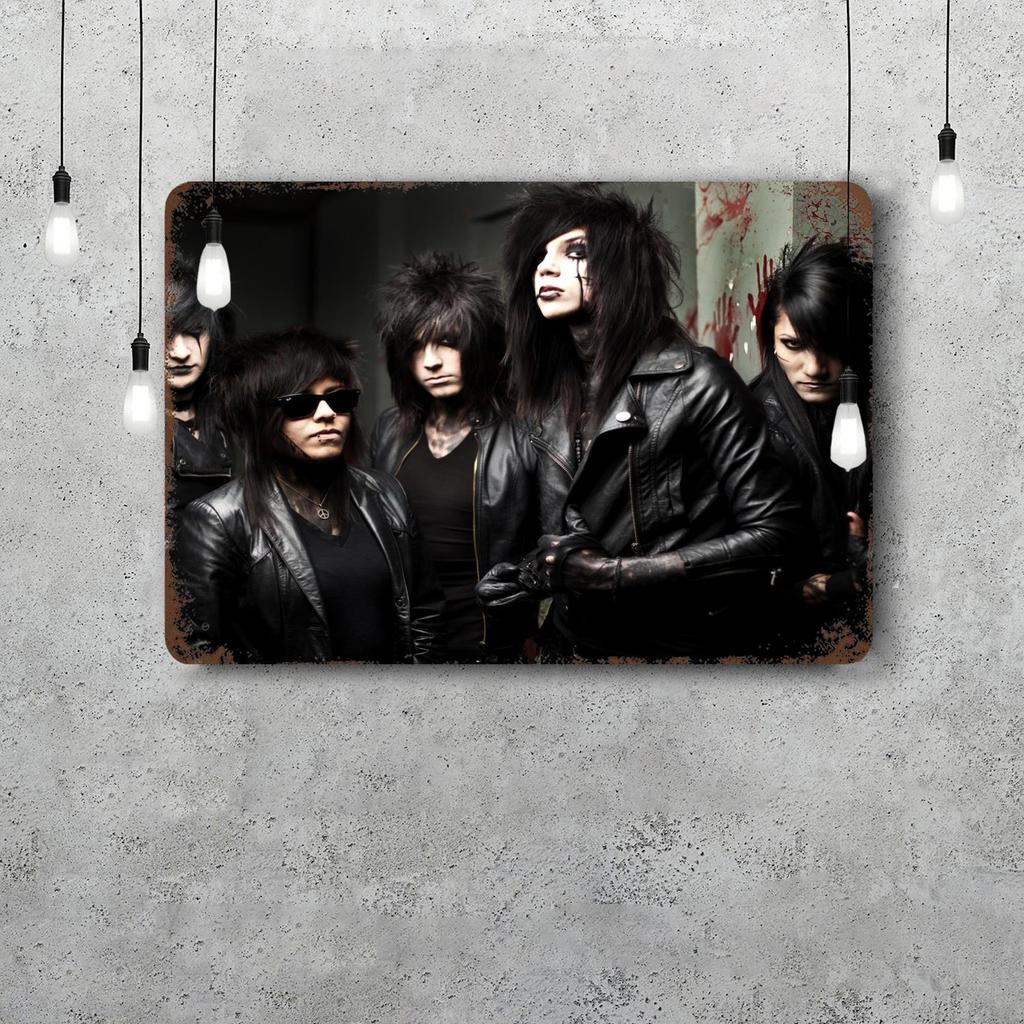 Poster Decorativo Black Veil Brides Segno di Latta Vintage Segno Metallico Placca Decorativa per Pub Bar Man Cave Club Decorazione Murale