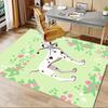 Office Rug Dalmatian, Floral theme 3D Printed Anti-Slip Rug-Machine Washable for Living Room
