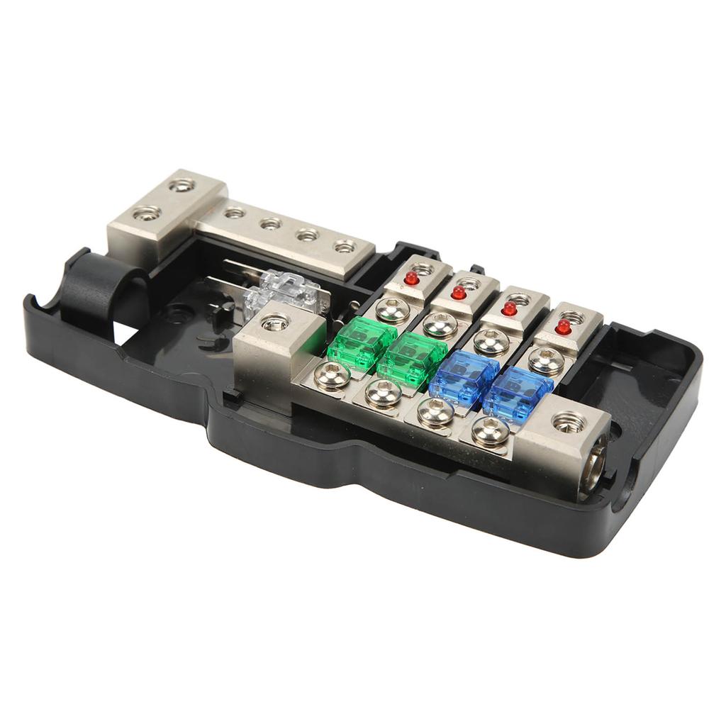 Fused Power Distribution Block 4 Way Distribution Fit for Cars Campervans Trucks Trailer UTV Boats