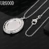 925 Sterling Silber Exquisites Vintage Foto-Box Anhänger Halskette - Stilvoller Abend Schmuck