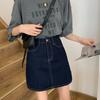 Women’s High-Waist Denim A-Line Skirt - Summer Korean Style, All-Match, Slimming, Short Hip-Wrapped Design
